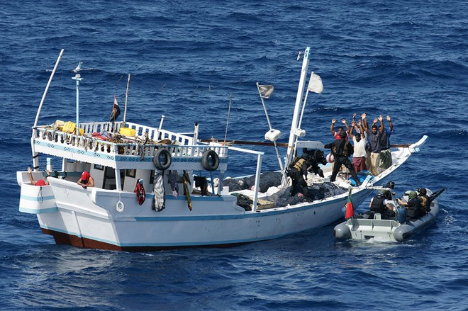 Boarding a pirate vessel off the coast of Somalia. Photo: EU (File photo)